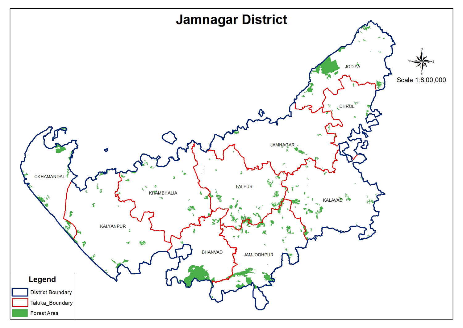 Geographical area & population of jamnagar