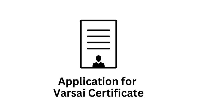 Application for Varsai Certificate